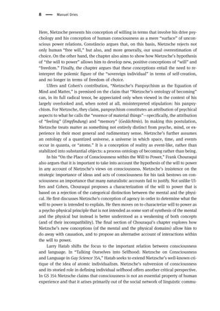 Nietzsche On Consciousness And The Embodied Mind Manuel Dries Editor | PDF