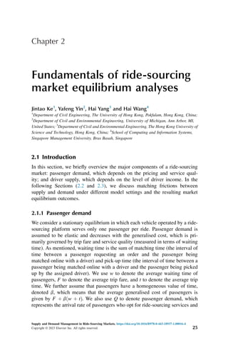 Supply And Demand Management In Ridesourcing Markets Jintao Ke Hai Yang ...
