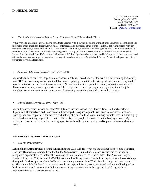veteran resume