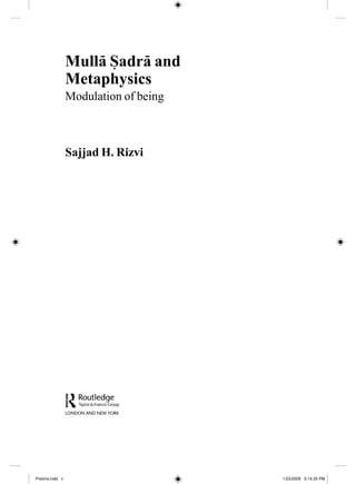 Mull Adr And Metaphysics Modulation Of Being Sajjad H Rizvi | PDF