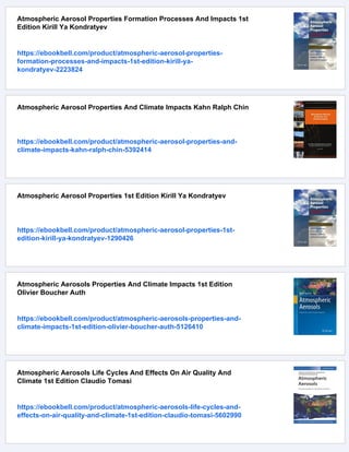 Atmospheric Aerosol Chemistry State Of The Science Hind A Alabadleh | PDF