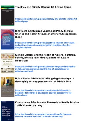 Climate Change and Public Health 1st Edition Barry Levy | PDF
