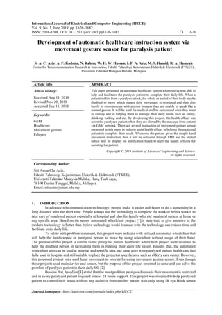 Development of automatic healthcare instruction system via movement ...