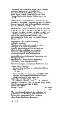 Giinter Germany From Partition To Reunification Henry Turner | PDF