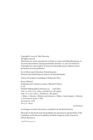 Imagining Native America In Music Michael V Pisani | PDF