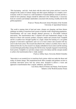 Transforming Food Systems Under Climate Change Through Innovation Bruce ...