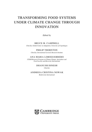 Transforming Food Systems Under Climate Change Through Innovation Bruce ...
