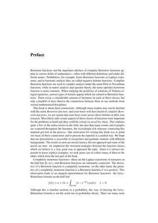 Bernstein Math Book Bernstein Functions Theory And Applications Ren L Schilling Renming ...