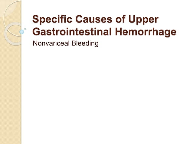acute upper gi bleeding approch and managment | PPT