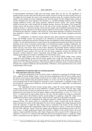 Five-level PWM Inverter with a Single DC Power Source for DC-AC Power