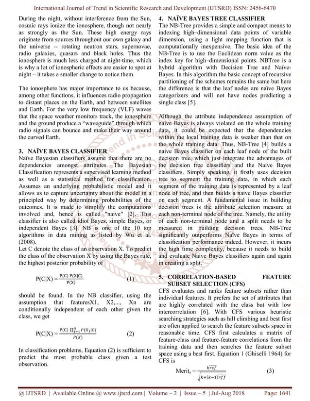Classification of Radar Returns from Ionosphere Using NB-Tree and CFS | PDF
