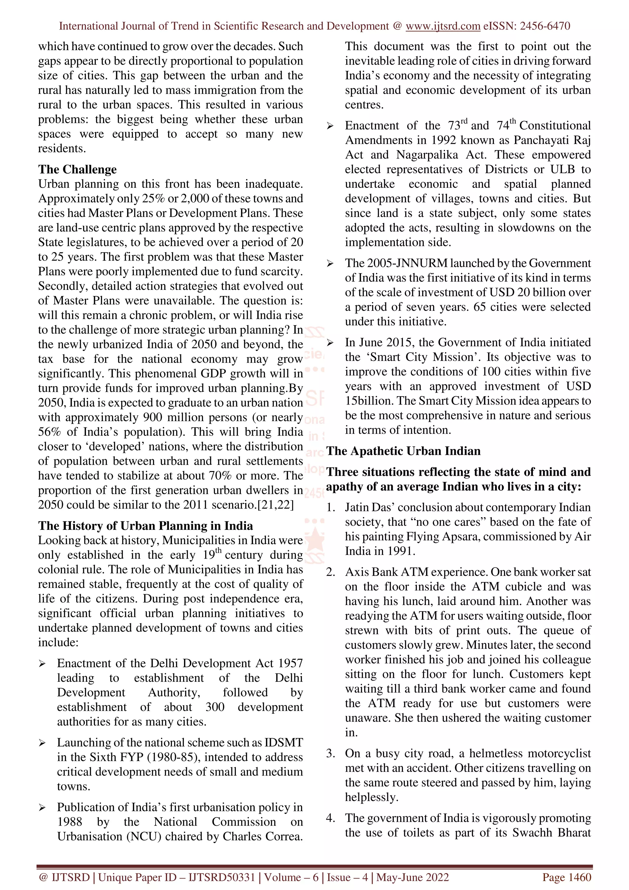 Development of Urban Planning in India | PDF