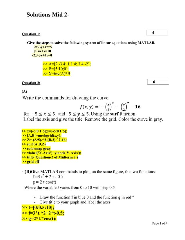matlab example | PDF