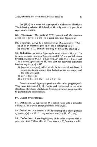 Applications Of Hyperstructure Theory P Corsini V Leoreanu | PDF