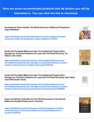 The World Economy A Millennial Perspective Historical Statistics Angus ...