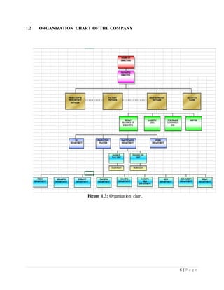 6 | P a g e
1.2 ORGANIZATION CHART OF THE COMPANY
Figure 1.3: Organization chart.
 
