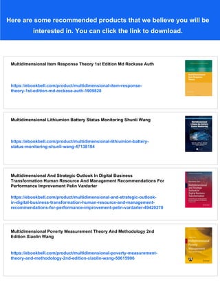 Multidimensional Item Response Theory 1st Edition Wes Bonifay | PDF
