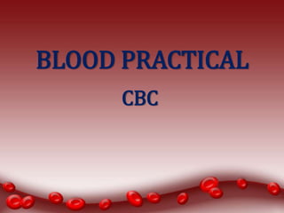 BLOOD PRACTICAL
CBC
 