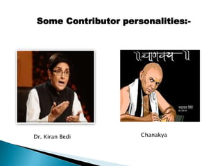 Some Contributor personalities:-




Dr. Kiran Bedi        Chanakya
 
