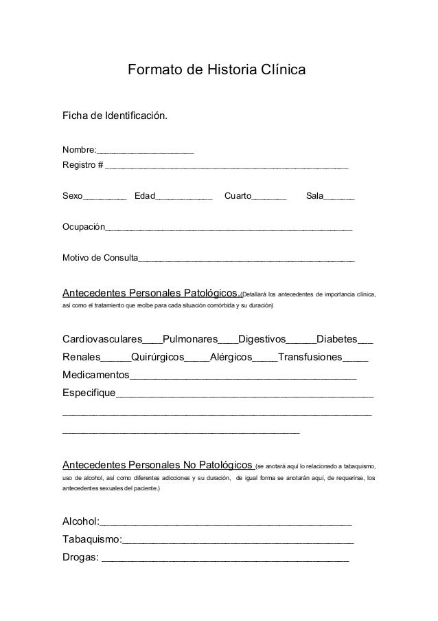 Ejemplo De Historia Clinica Ejemplo De Historia Clinica