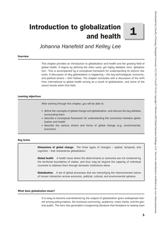 Globalization and health 2nd ed Edition Hanefeld | PDF