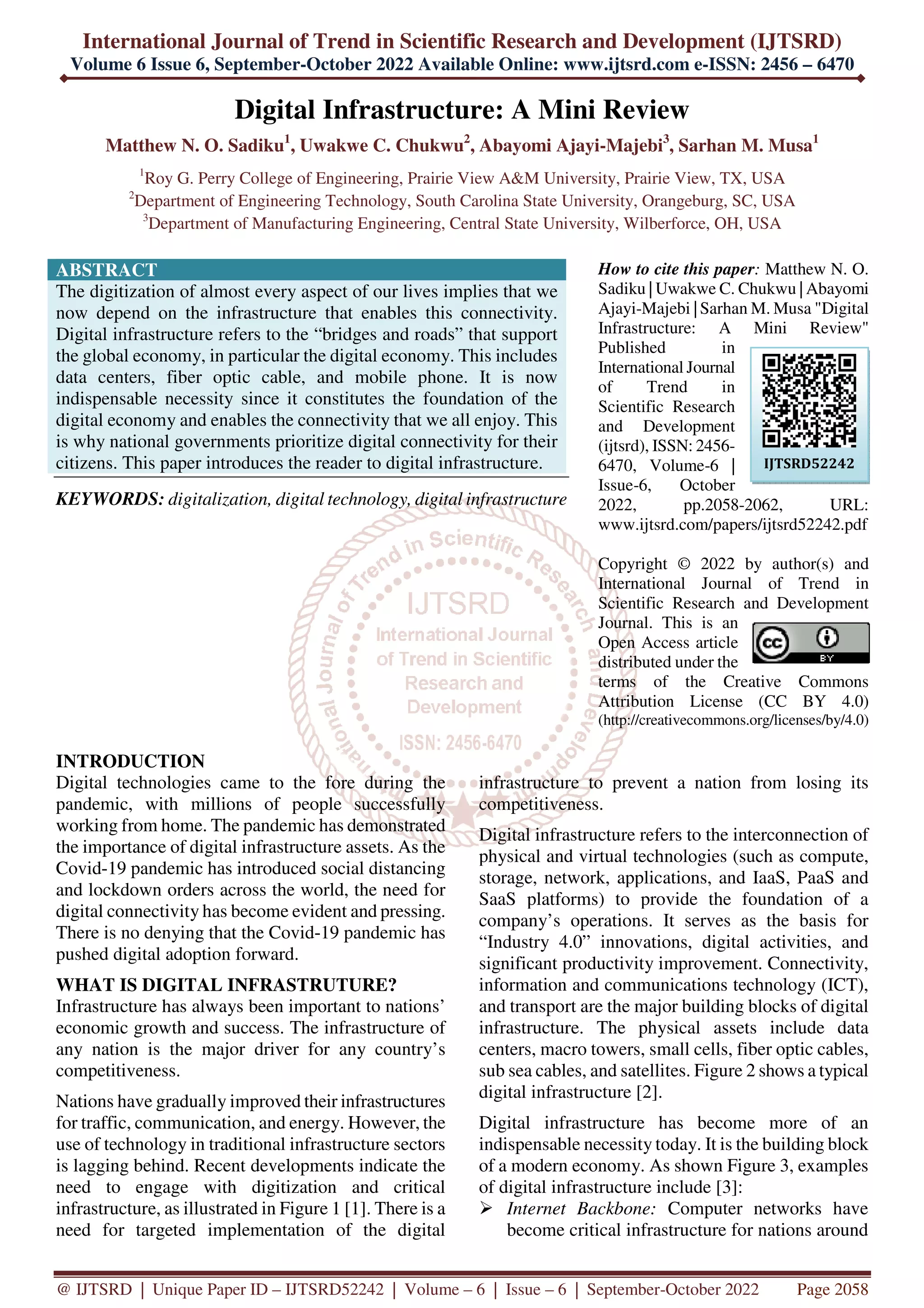 Digital Infrastructure A Mini Review | PDF