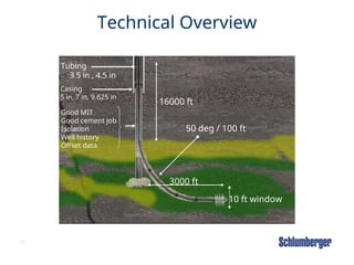 66
Technical Overview
16000 ft
3000 ft
50 deg / 100 ft
Tubing
3.5 in , 4.5 in
Casing
5 in, 7 in, 9.625 in
Good MIT
Good cement job
Isolation
Well history
Offset data
10 ft window
 