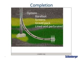 68
Completion
Options
Barefoot
Screens
Gravel pack
Lined and perforated
 