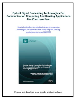 Optical Signal Processing Technologies For Communication Computing And ...