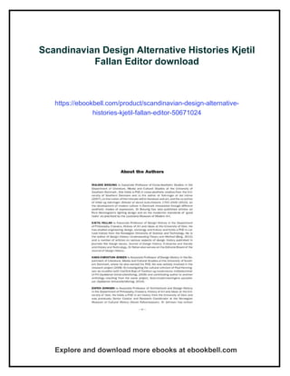 Fallan Scandinavian Design Alternative Histories Kjetil Fallan Editor | PDF