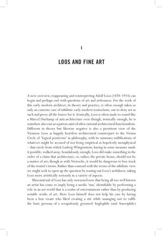 Adolf Loos The Art Of Architecture Joseph Masheck Editor | PDF