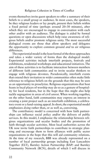 Religious Cohesion In Times Of Conflict Andrew Holden | PDF