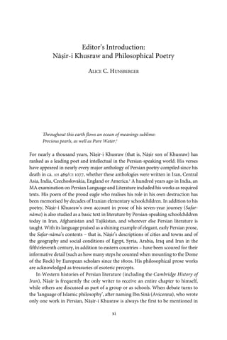 Pearls Of Persia The Philosophical Poetry Of Niri Khusraw Alice C ...