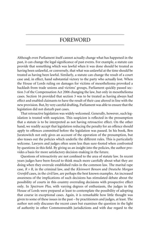 Retroactivity Examples Retroactivity And The Common Law Ben Juratowitch | PDF