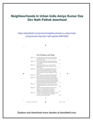 Neighbourhoods In Urban India Amiya Kumar Das Dev Nath Pathak | PDF