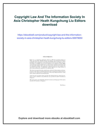 Copyright Law And The Information Society In Asia Christopher Heath ...