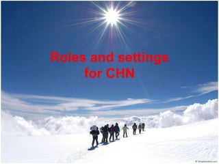 Roles and settings
for CHN
 