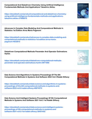 Computational Methods And Data Engineering Proceedings Of Iccmde 2021 ...