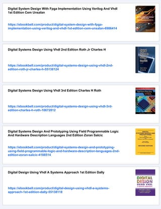 Digital Systems Design Using Verilog 1st Edition Charles H Roth | PDF