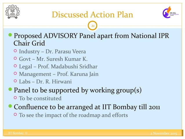 Presentation on Roadmap for IPR Research in India | PPT