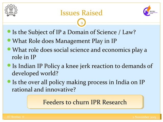 Presentation on Roadmap for IPR Research in India | PPT