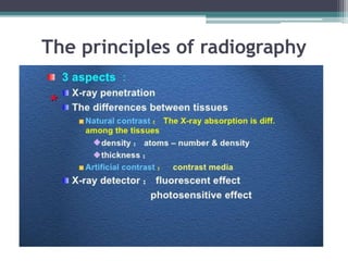 The principles of radiography
 