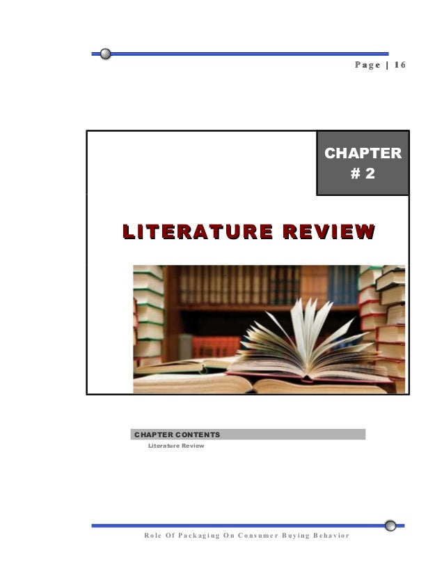 Consumer buying behavior literature review