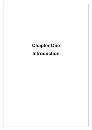 Chapter One
Introduction
 