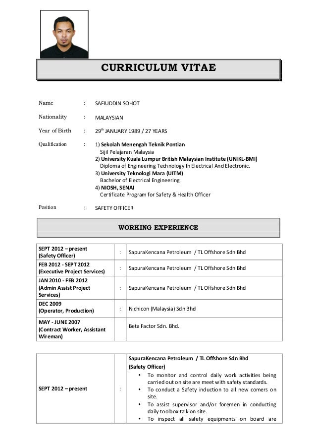 Safiuddin Sohot Cv