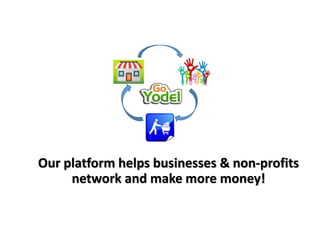 Our platform helps businesses & non-profits
network and make more money!
 