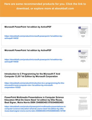 Powerpoint Computer Basic Microsoft PowerPoint computer basics ppt 1st Edition by ISBN | PDF