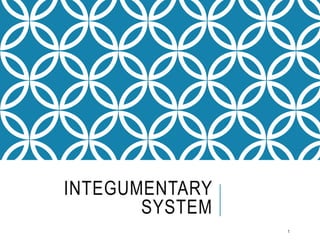 INTEGUMENTARY
SYSTEM
1
 