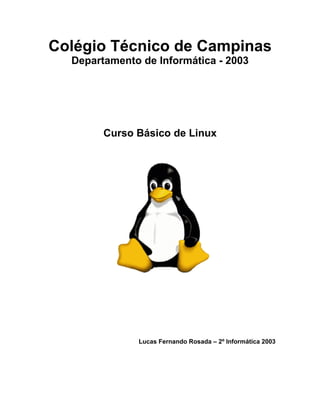 Colégio Técnico de Campinas
  Departamento de Informática - 2003




        Curso Básico de Linux




              Lucas Fernando Rosada – 2º Informática 2003
 