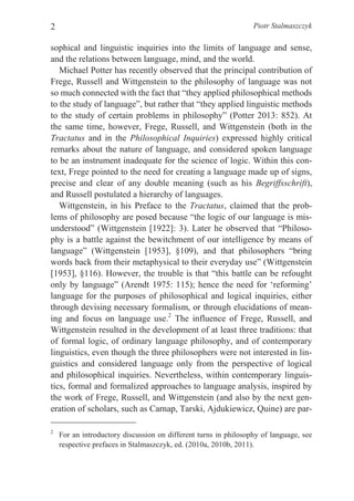 Philosophy Of Language And Linguistics The Legacy Of Frege Russell And ...